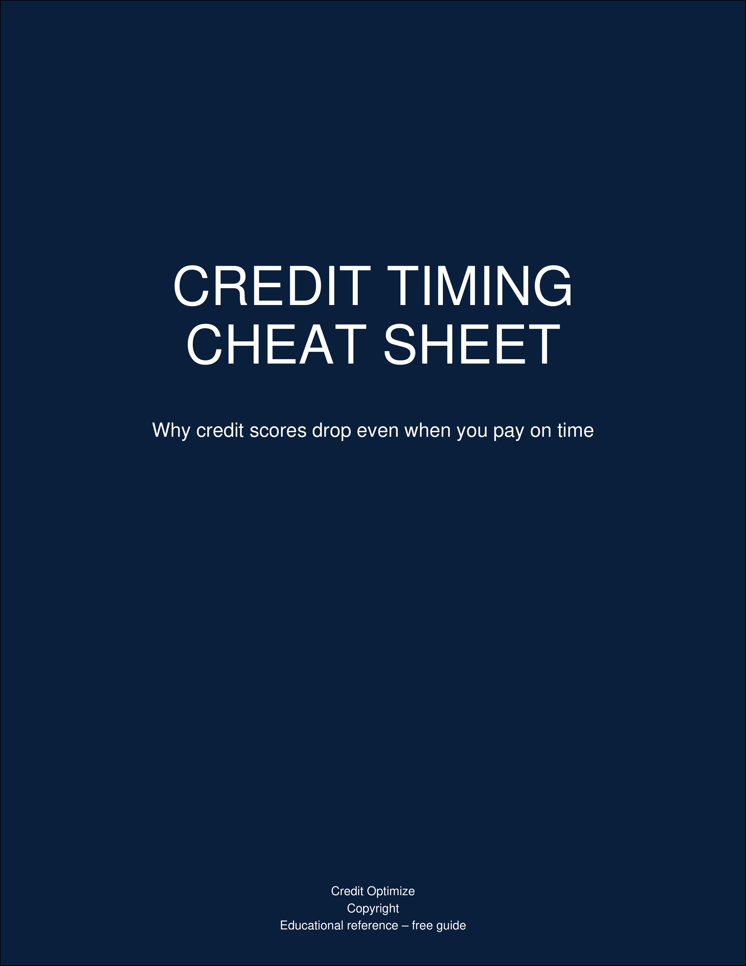 Credit Timing Cheat Sheet: How Credit Card Reporting Works